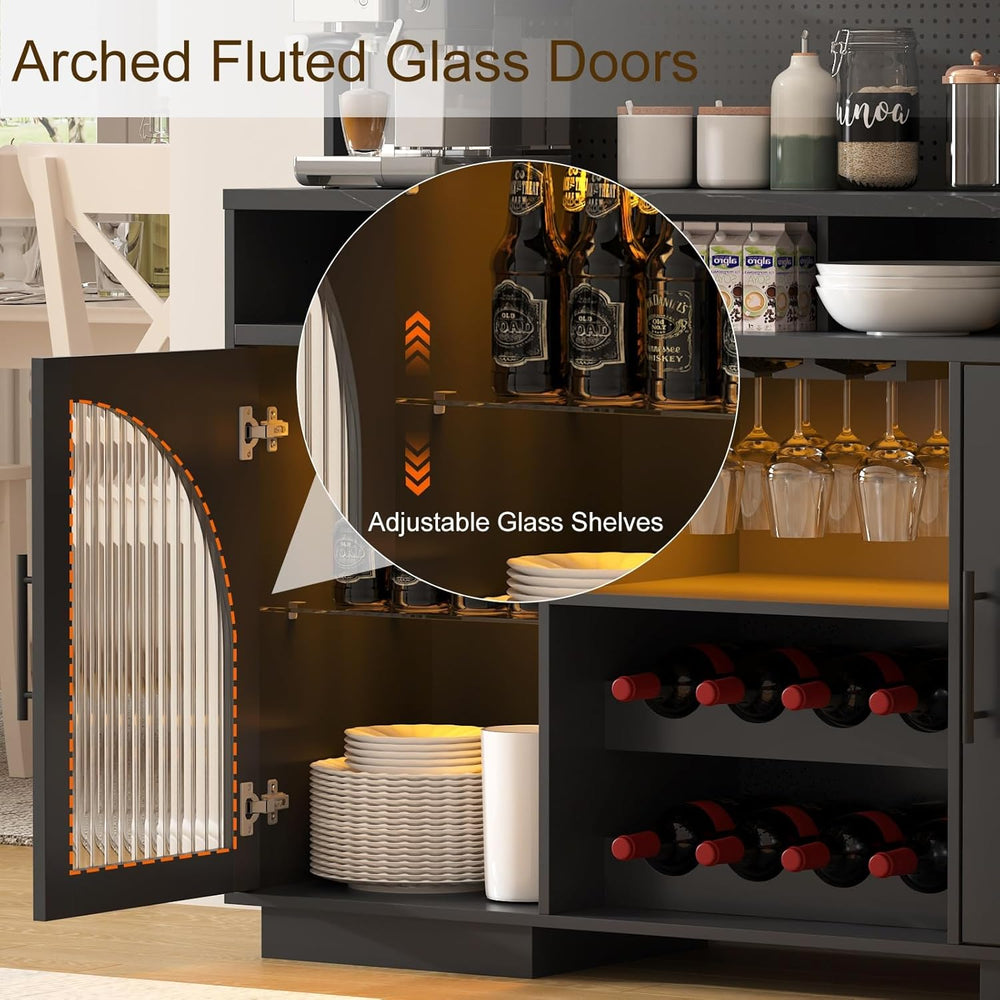 71" Pantry Cabinet, 54" Wide Kitchen Cabinet with Charging Station,...