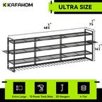 KAFAHOM Large Power Tool Organizer Wall Mount-13 Drill Holder for Garage,4 Layer Power Tool Rack,Tool Organizer and Storage with 2 New Accessories, Gifts Idea for Men Dad Husband