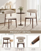 Dining Room Chairs Set of 4, Upholstered Farmhouse Dining Chairs, Modern Fabric Kitchen Chairs with Solid Wood Leg,Beige