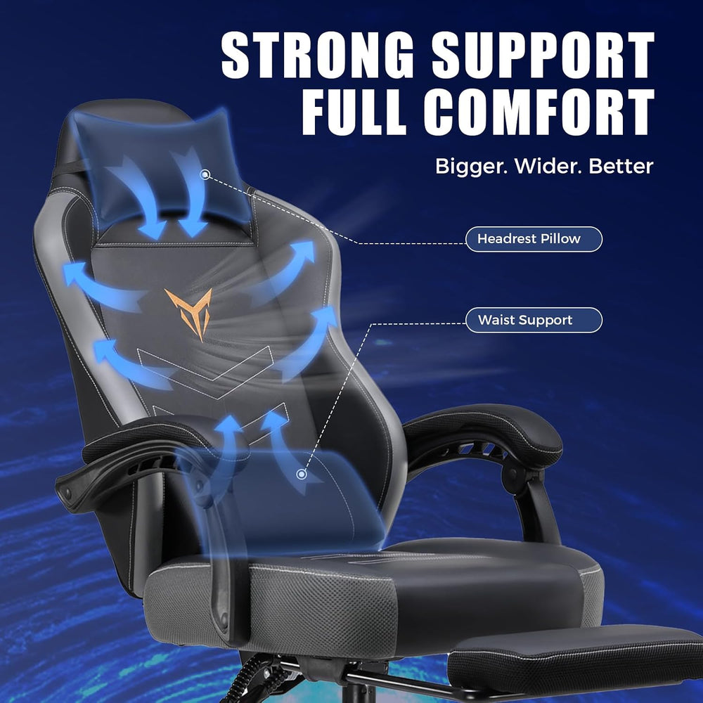 GTPLAYER Gaming Chair with Footrest, Ergonomic Office Chair 300lbs Capacity, ...