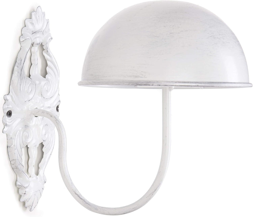 MyGift Hat Display Wall Mount,Set of 2 Wall-Mounted Black Metal Hat & Wig Display Racks (White)