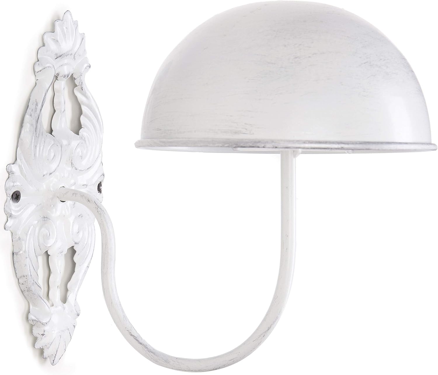 MyGift Hat Display Wall Mount,Set of 2 Wall-Mounted Black Metal Hat & Wig Display Racks (White)