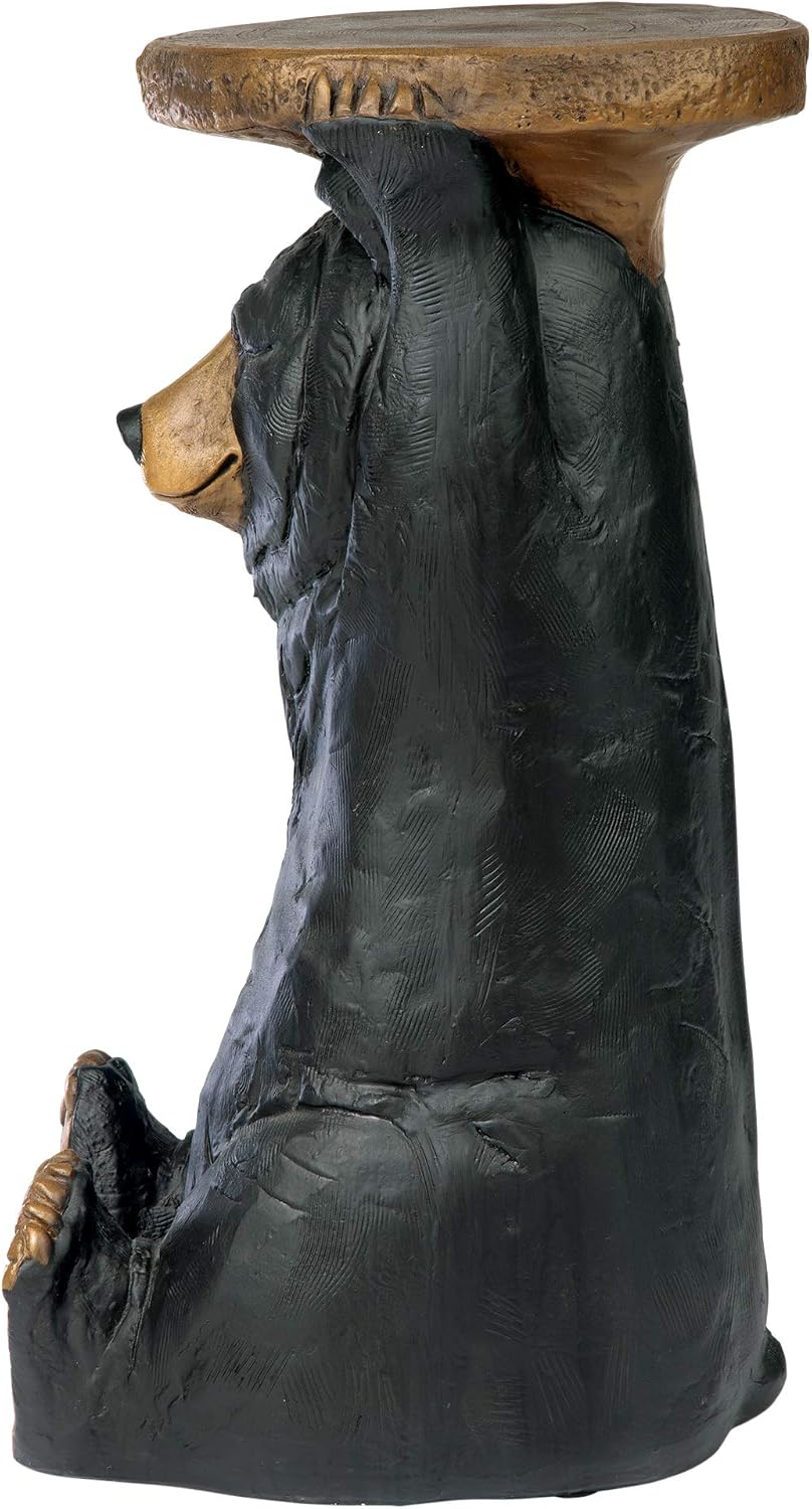 Design Toscano Black Forest Bear Pedestal Table Rustic Cabin Decor, 24 Inch T...