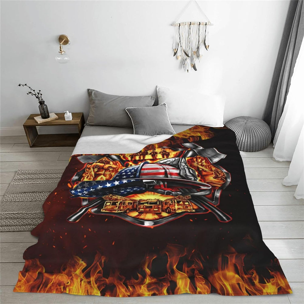 Firefighter Blanket, Fire Fighter Throw Blankets, Fireman Gifts for Men Firef...