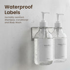 MaisoNovo Shampoo and Conditioner Dispenser - Shower Soap Dispenser Wall Mounted - 16.9 fl oz Set of 2 Clear Plastic Bottles White Pump - Shampoo Dispenser, Shower Dispenser 2 Chamber No Drill