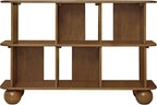 Babyletto Bondi Assembled Open Bookcase Kids Book Case w/Wide 6-Cube Montessori Wooden Book Shelves for Bedroom/Playroom/Living Room/Office - Modern Wood Bookshelf - Natural Walnut