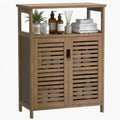 Bamboo Freestanding Bathroom Floor Storage Cabinet with Doors & Shelf | Versatile Cabinet for Living Room Entryway Hallway, Spacious Storage, FSC-certified Bamboo, Easy Assembly, Walnut