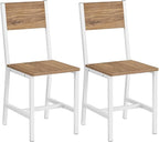 VASAGLE Dining Chair Set of 2, Rustic Wood Chairs with Metal Steel Frame, Easy to Assemble, Comfortable Seat, Modern Farmhouse Chair for Kitchen, Bedroom, Living Room, Wheat Brown and Cloud White