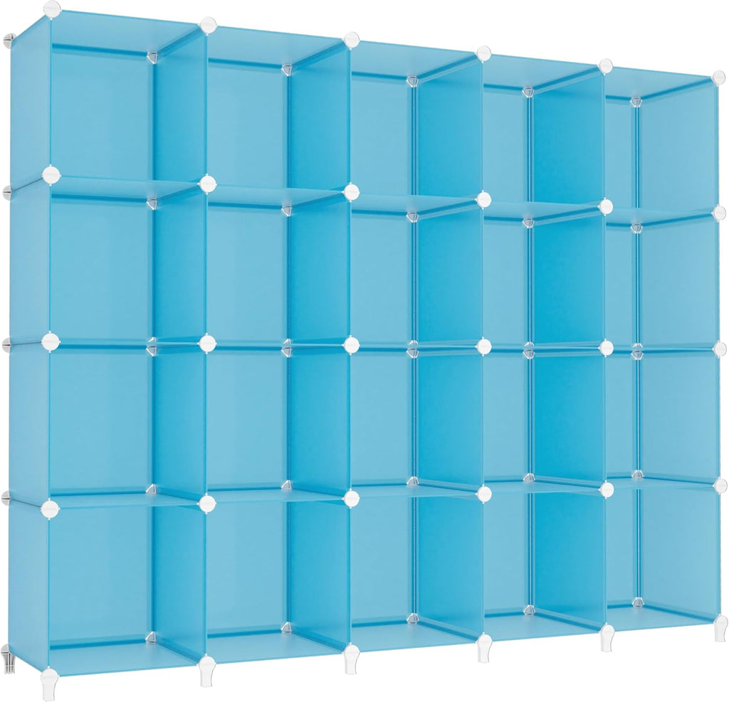 HOMIDEC 20-Cube Storage Organizer, Closet Organizer Storage Shelf Bookcase Bookshelf with Metal Hammer, Storage Cubes Organizer Cabinet for Kids, Closet, Bedroom, Bathroom
