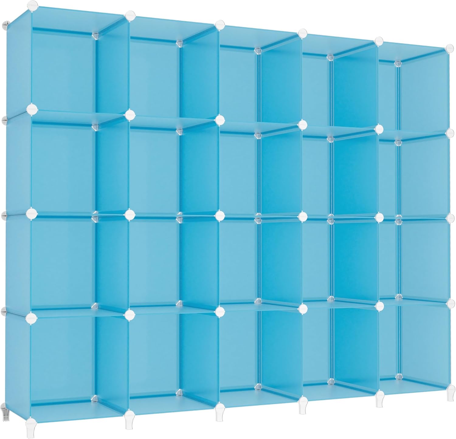 HOMIDEC 20-Cube Storage Organizer, Closet Organizer Storage Shelf Bookcase Bookshelf with Metal Hammer, Storage Cubes Organizer Cabinet for Kids, Closet, Bedroom, Bathroom