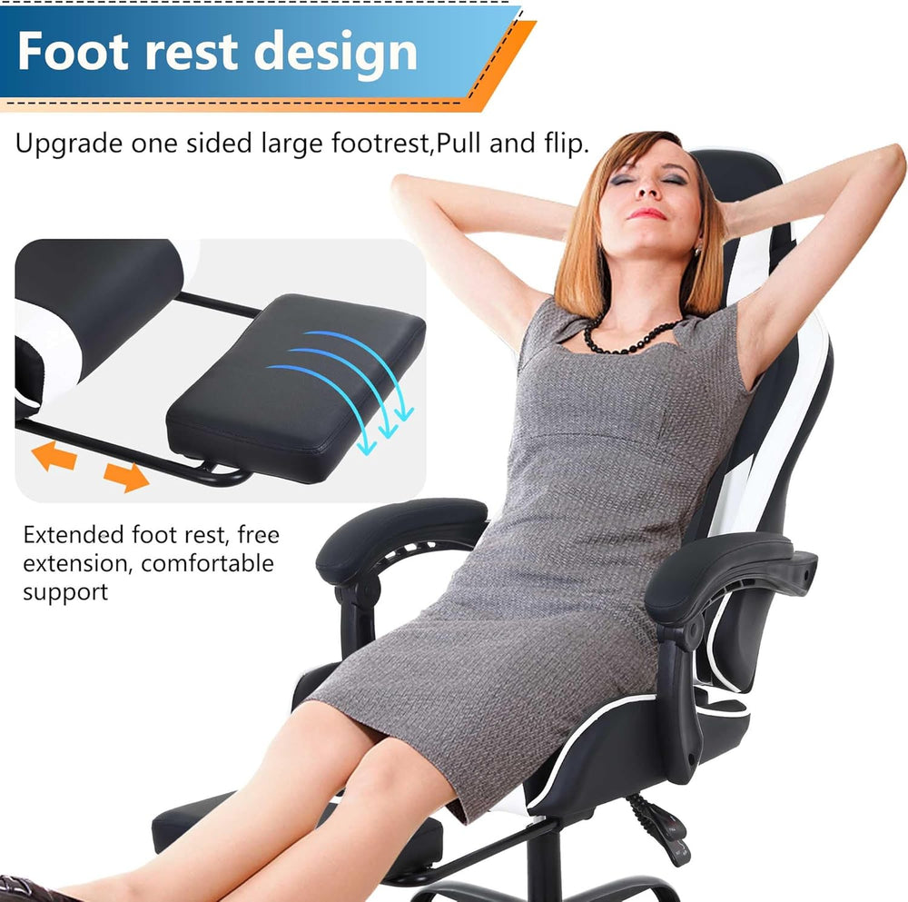 PayLessHere Ergonomic Racing Desk Chair Computer Chair Gaming Chair with Foot...