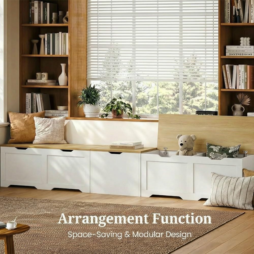 63" Farmhouse L-Shaped Bench with Cushion, Breakfast Nook Benches with H...