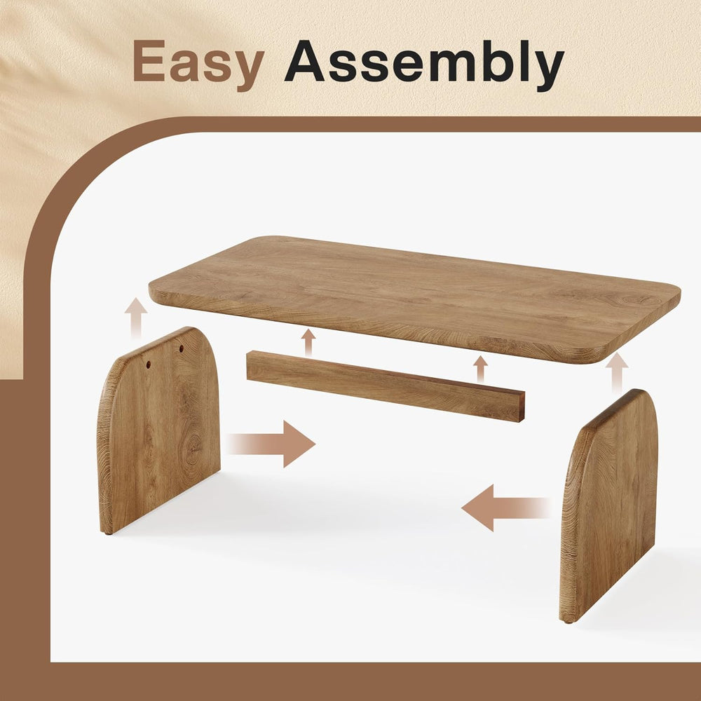 Tribesigns Rectangle Coffee Table, 47-Inch Wood Rectangular Living Room Table...