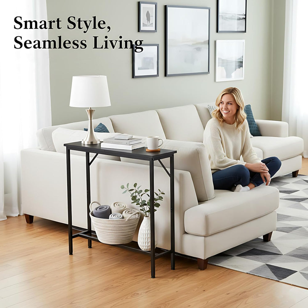 LITA Console Table, 29.5" Narrow Entryway & Thin Sofa Table for Behi...