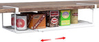 Expandable Under Cabinet Shelf, Extendable Under Shelf Storage with 0.94 Inches Thick Clips for Pantry Cabinet, Laundry Room, Shoe Rack.(White, 1 Pack, Interior: 3.66" H x 8.26" D)