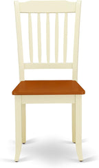 East West Furniture DODA7-BMK-W 7 Piece Dining Table Set Consist of a Rectangle Dinner Table with Butterfly Leaf and 6 Dining Room Chairs, 42x78 Inch, Buttermilk & Cherry