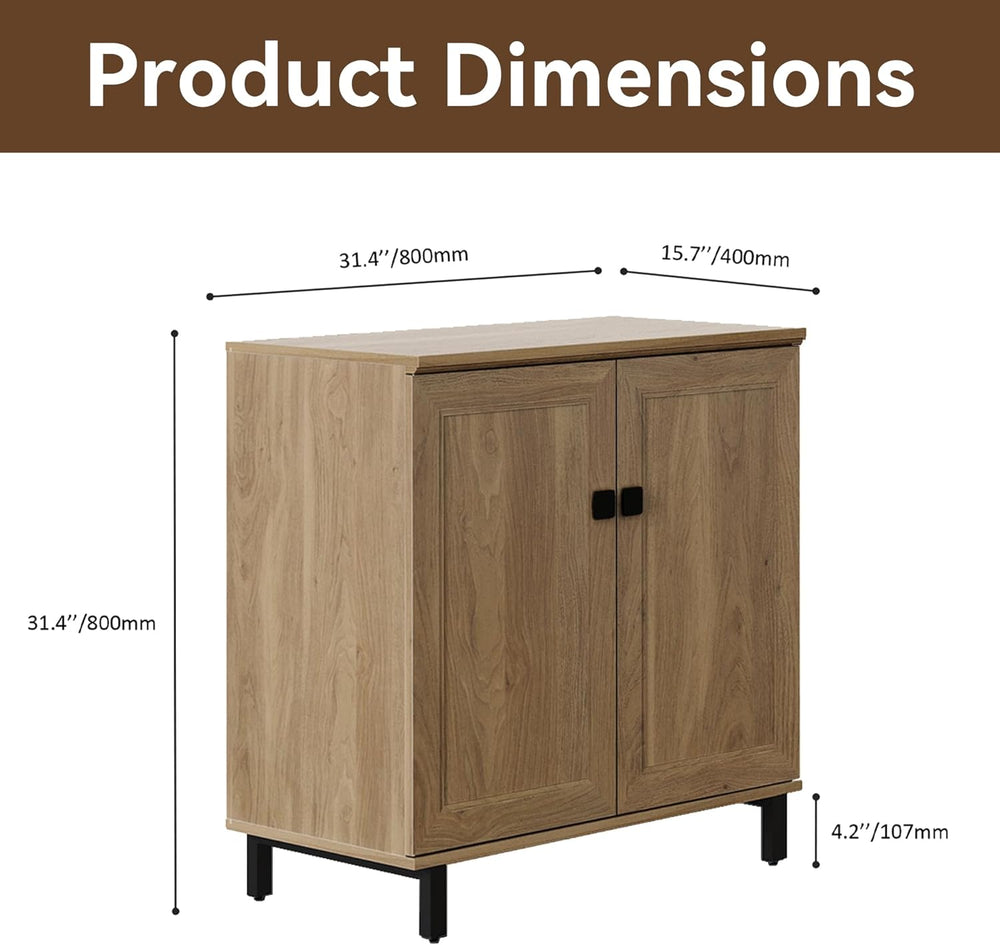 FENSULN Buffet Sideboard Cabinet Farmhouse Modern 3 in1 Storage Cabinet with ...