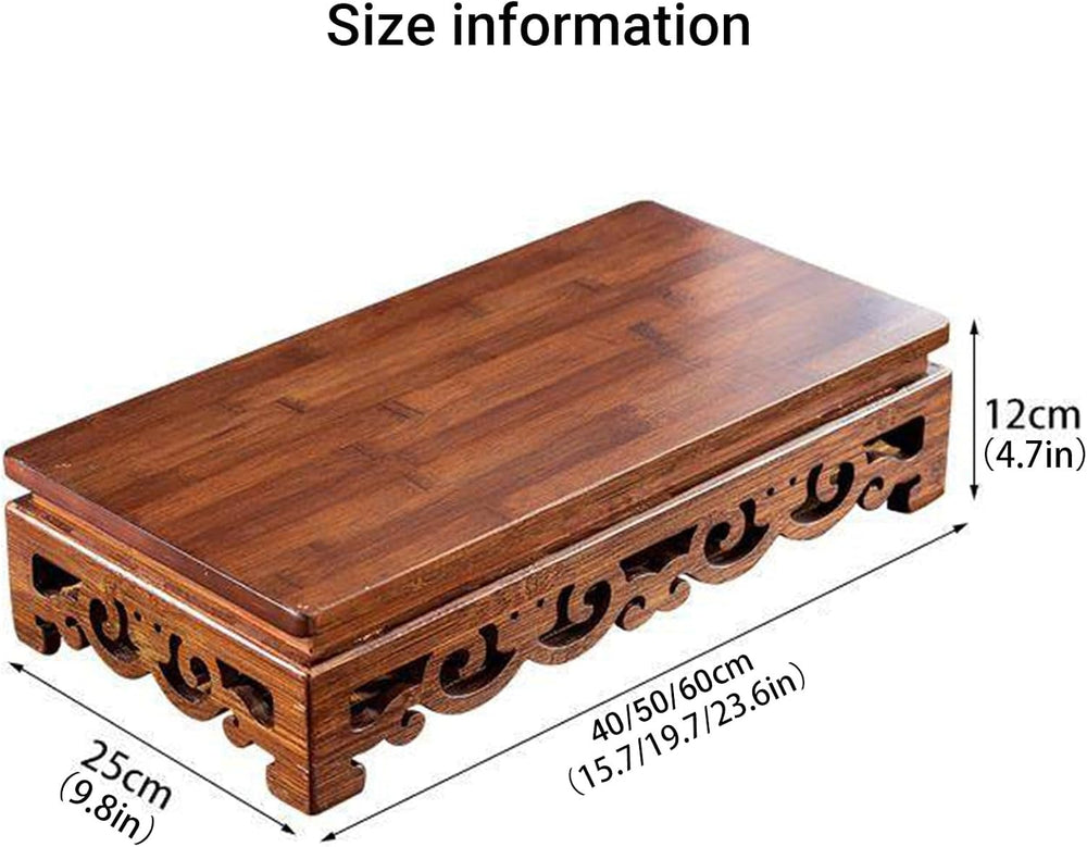 Freestanding Hollow Carving Wooden Shrine Altar Table Personal Shrine Altar T...