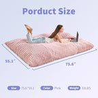 Hobestluk 3 in 1 Bean Bag Chair Giant Bean Bag Chairs Convertible Bean Bag Floor Cushion with Machine Washable Cover, Beanbag Chairs for Adult (Pink)