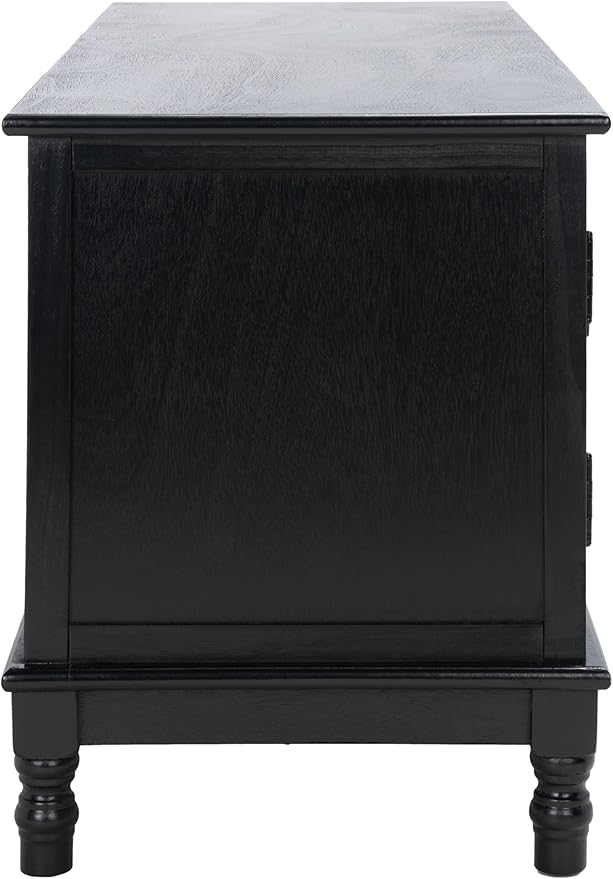 SAFAVIEH Magnolia TV Stand for up to 55" Flatscreen – Black, 2 Doors with Interior Storage, 2 Open Shelves, Entertainment Media Console (MED5702B)