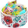 Ceramic Paper Clip Holders Paperclips Holder Dispenser Cute Clips Organizer for Desk Binder Clip Bowl Bobby Pin Hair Clip Holder Gift for Office (Purple Red)