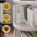 2 Tier Rotating Bookshelf Spinning Bookshelf Tower Swivel Bookcase Round Book Shelf for Small Space Revolving Bookcase for Playroom Bedroom Living Room