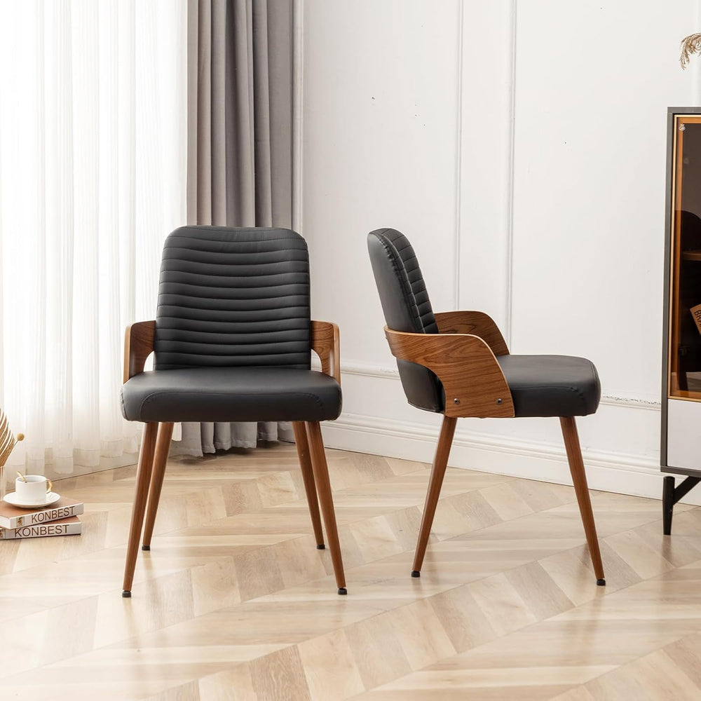 Dining Room Chairs,Mid Century Modern Kitchen Chairs,Upholstered Faux Leather...