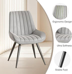 Nalupatio Modern Dining Chairs Set of 4, Comfy Dining Room Chairs with Thick Cushions, Upholstered Fabric Kitchen Side Chairs with Metal Legs, Grey