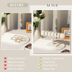 Wenqik 4 Pcs Bracelet Holder Stand Beige Velvet Bracelet Jewelry Display Holder for Vendors Scrunchies Selling Bangle Watch Hair Ties Organizer(Beige)