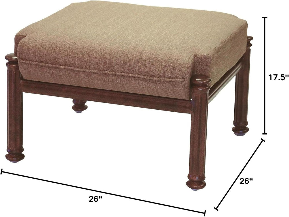 Darlee Santa Barbara Cast Aluminum Patio Ottoman - Antique Bronze
