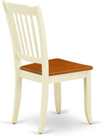 East West Furniture MZDA5-WHI-W 5 Piece Dining Set Includes a Rectangle Dining Room Table with Dropleaf and 4 Wood Seat Chairs, 36x54 Inch, Buttermilk & Cherry