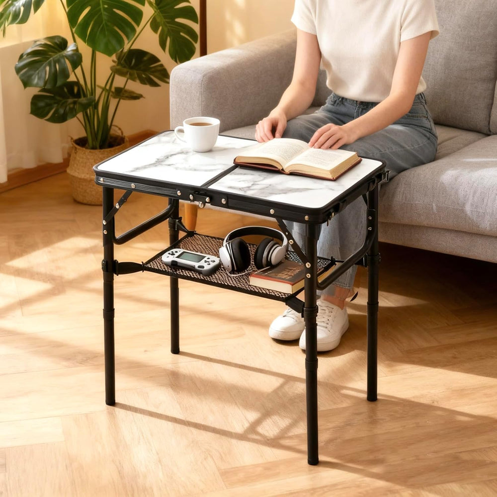 Folding TV Trays Foldable Dinner Tray Table, 3 Adjustable Height, 24"x 1...