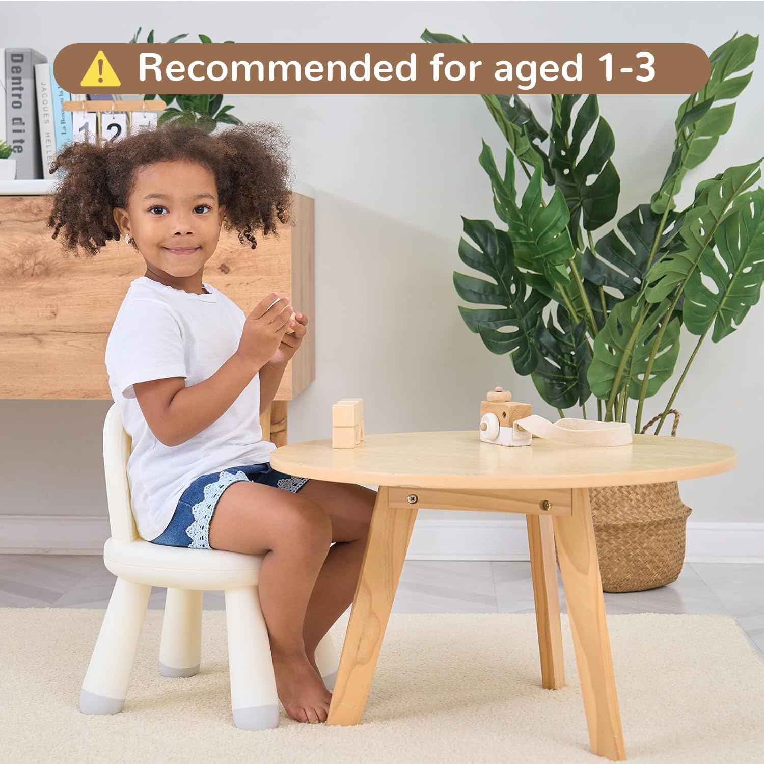 KidBloom Toddler Chair, Ergonomic Kids Chair, Durable and Sturdy Small Plastic Child Chair for Toddlers 1–3