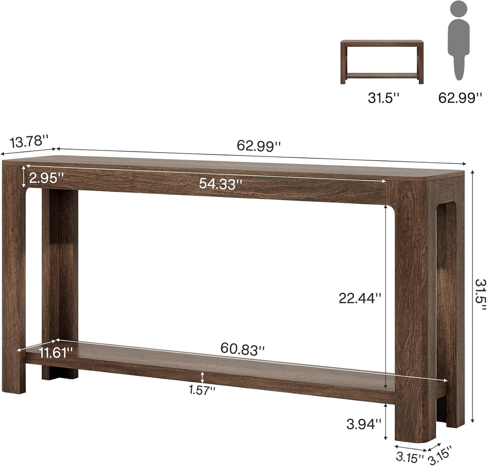 Tribesigns 63 Inch Entryway Console Table, 2-Tier Farmhouse Narrow Sofa Table...