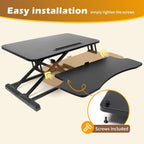 32 inch Standing Desk Converter, Height Adjustable Sit Stand Riser for Home Office,Stand Up Desk Riser, Quick Sit to Stand Tabletop with Keyboard Tray，Black