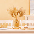 ZENS Rattan Boho Vase, Hand Woven Wicker Cover Glass Flower Vases for Pampas Grass, Artistic Boho Style Country Vase for Fall Flower Decor, Home Table Centerpiece, Farmhouse Decorative