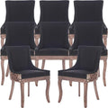 Dining Chairs Set of 8, Kitchen & Dining Room Chairs, Leopord Fabric Upholstered Dinning Chairs, Sillas De Comedor, Nailhead Trim, Wood Legs (Leopord, 8 Pcs)