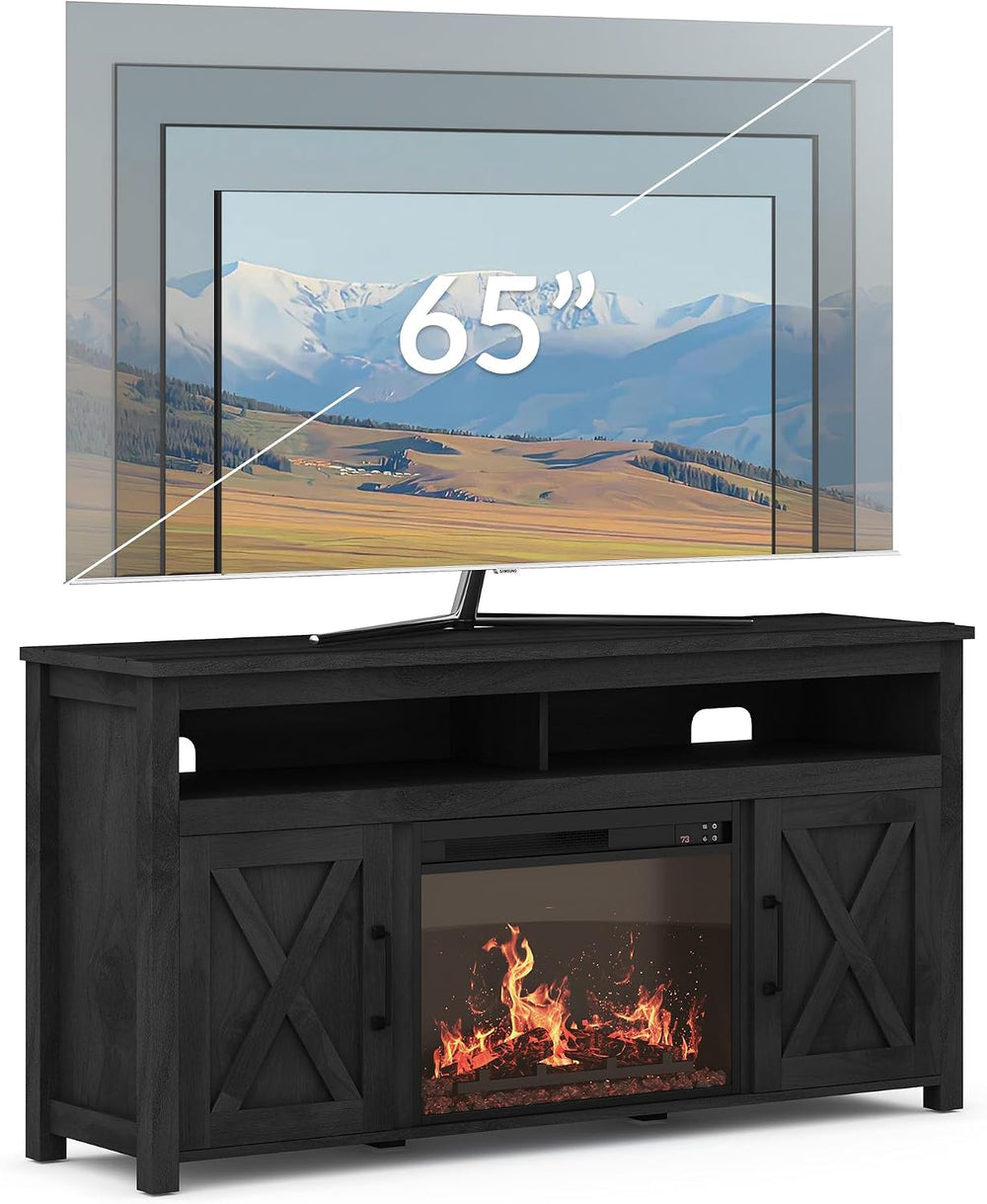 BELLEZE 58" Farmhouse Fireplace TV Stand for TVs up to 65", 23&quot...