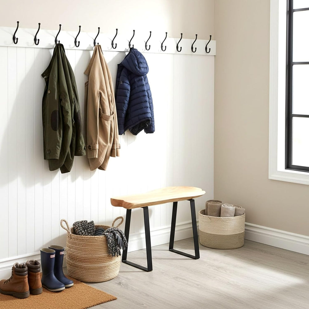 WELLAND Live Edge Cedar Entryway Bench with Metal Legs, 28" | Live edge ...