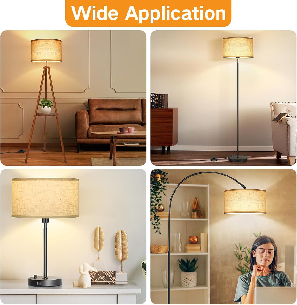 OUTON Beige Large Drum Lamp Shades for Floor Lamps, 16" Top x16" Bo...