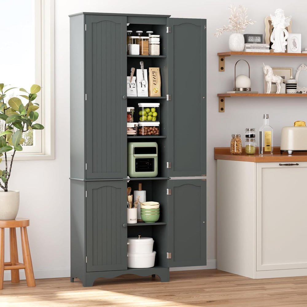 Yusong 72'' Tall Kitchen Pantry Cabinet, Freestanding Storage Cabinet...