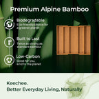 Carbonized Bamboo Kitchen Drawer Organizer, 5 Slots Expandable Silverware Organizer, Utensil Holder & Cutlery Tray, 2.2" Deep for Extra Capacity, Non-Slip Feet Included