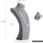 GemeShou Grey necklace storage organizer for sale, Velvet necklace holder stand, jewelry bust display stands, Jewelry Mannequin for Countertop, Showcase【Grey-Medium height 10.43 inch】