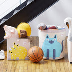 3 Sprouts Toy Storage Cube Bin, Foldable Storage Box, Rhino | Foldable organizer, Playroom or nursery toy storage, Cube shelf compatible, Toys books clothes storage, Folds flat
