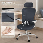 Office Chair, High Back Ergonomic Desk Chair, Breathable Mesh Desk Chair with Adjustable Lumbar Support and Headrest, Swivel Task Chair with flip-up Armrests, Executive Chair for Home Office