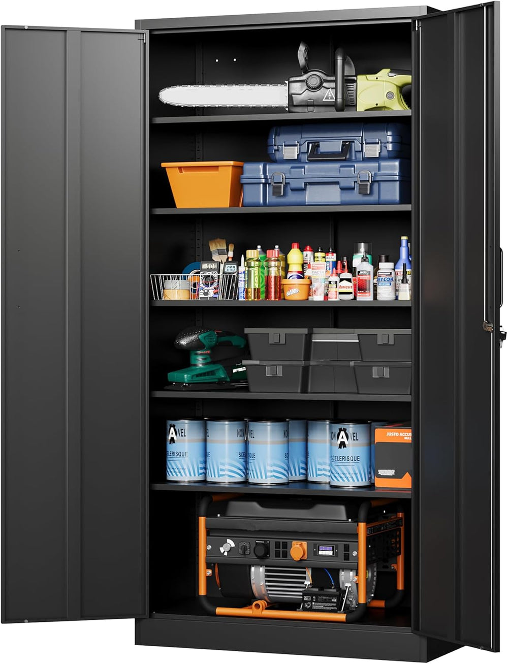 Letaya Metal Garage Storage Cabinets with Lock-72 Tall Tool Organizer Steel L...