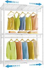 VIPEK X1 Expandable Clothes Rack Heavy Duty Adjustable from 2' to 3'5" with Flexible Shelves and Hanger Rods Metal Garment Racks Portable Closet Rack Clothing Racks for Hanging Clothes, White
