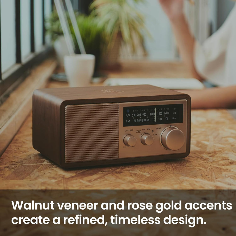 Sangean WR-16SE 45th Anniversary AM/FM/Bluetooth Radio, Dark Walnut Wood