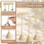 Marsui 12 Pcs Earring Display Set Earring T Bar Display Earring Holders with 3 Heights Earrings Display Stand for Jewelry(Linen Color)
