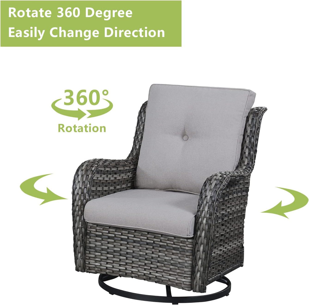 Outdoor Patio Swivel Rocker Chairs - Wicker Rattan Patio Swivel Rocking Chair...